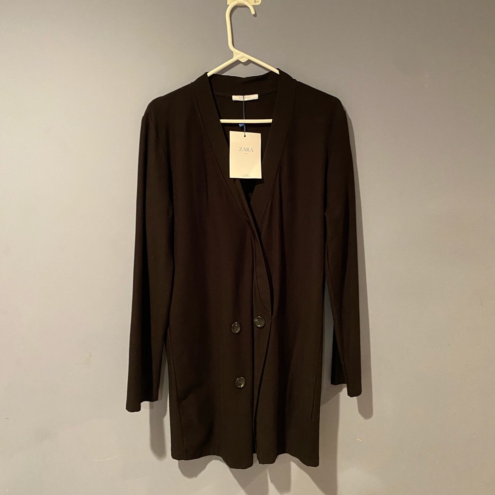 NWT Zara Long Sleeve Black V-Neck Cardigan